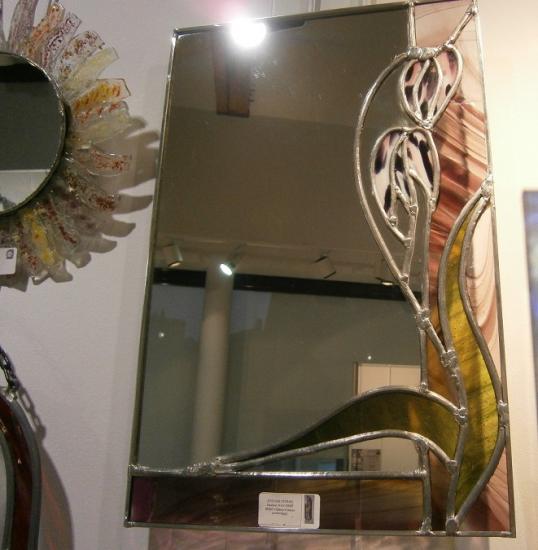 miroir fleurs fushias