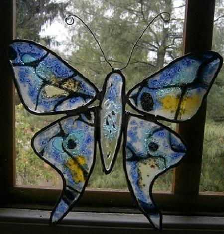 papillon fusionné bleu et jaune