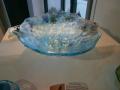 plat creux bleu bulle turquoise et ambre
